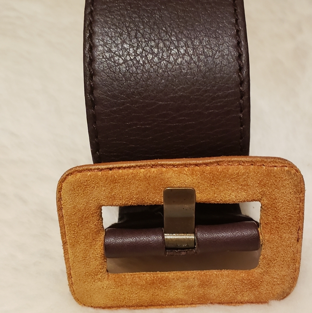 Miumiu authentic leather belt with suede buckle